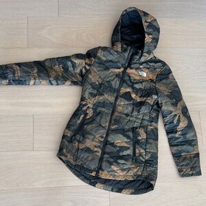 The North Face Green and Brown Camouflage Jacket